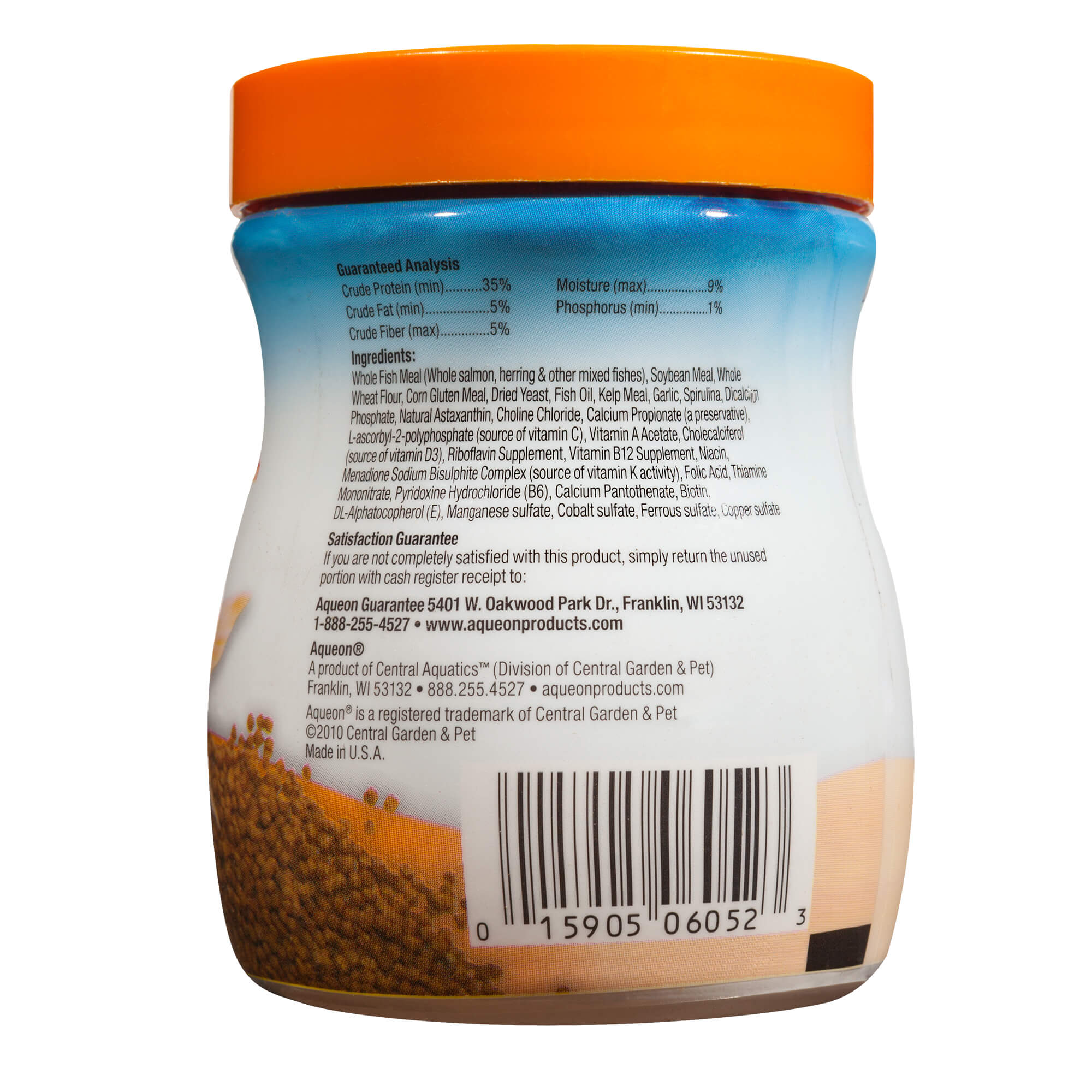 Aqueon Goldfish Granules Back Label