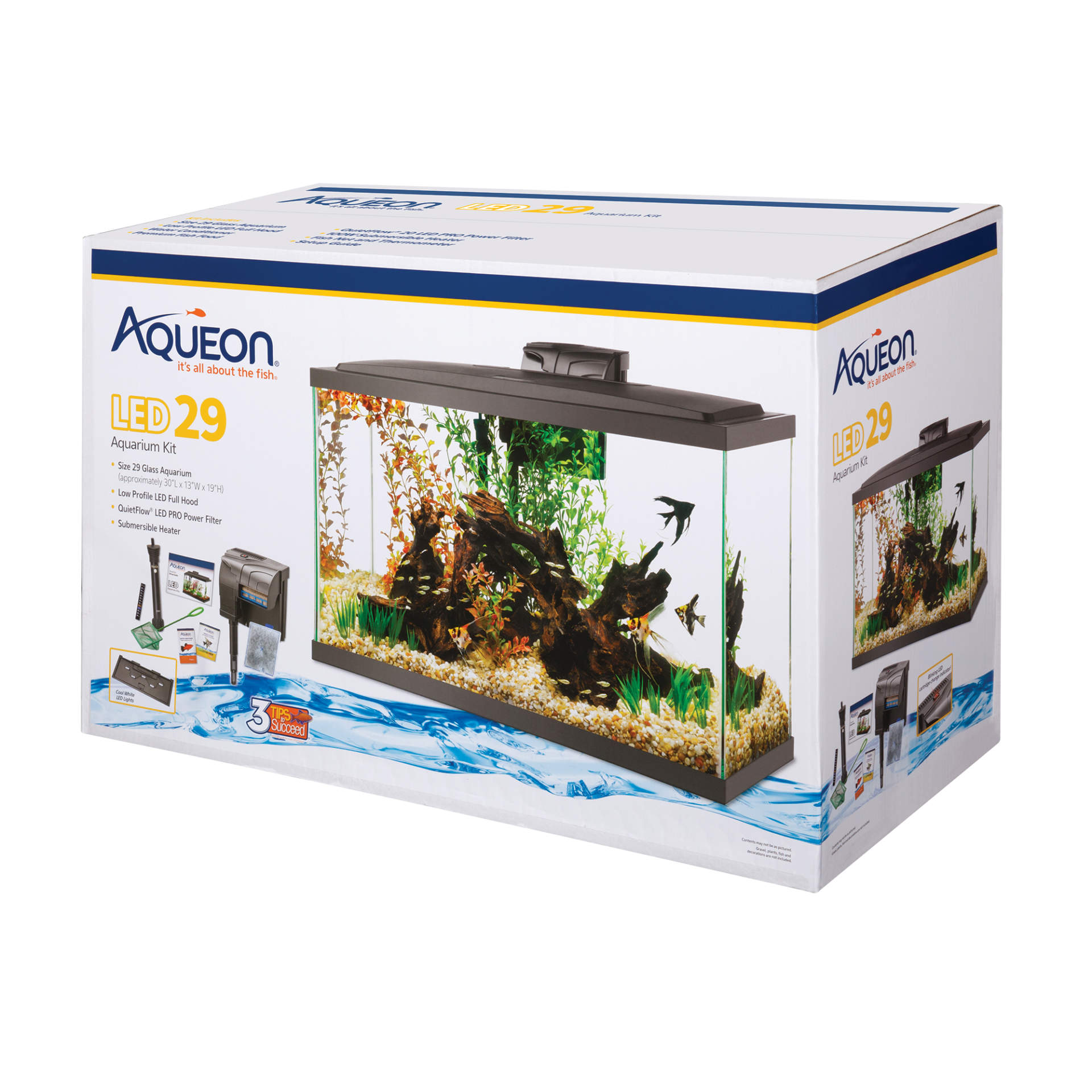 Aqueon NeoGlow LED Hexagon Aquarium Kit - 8 Gallon